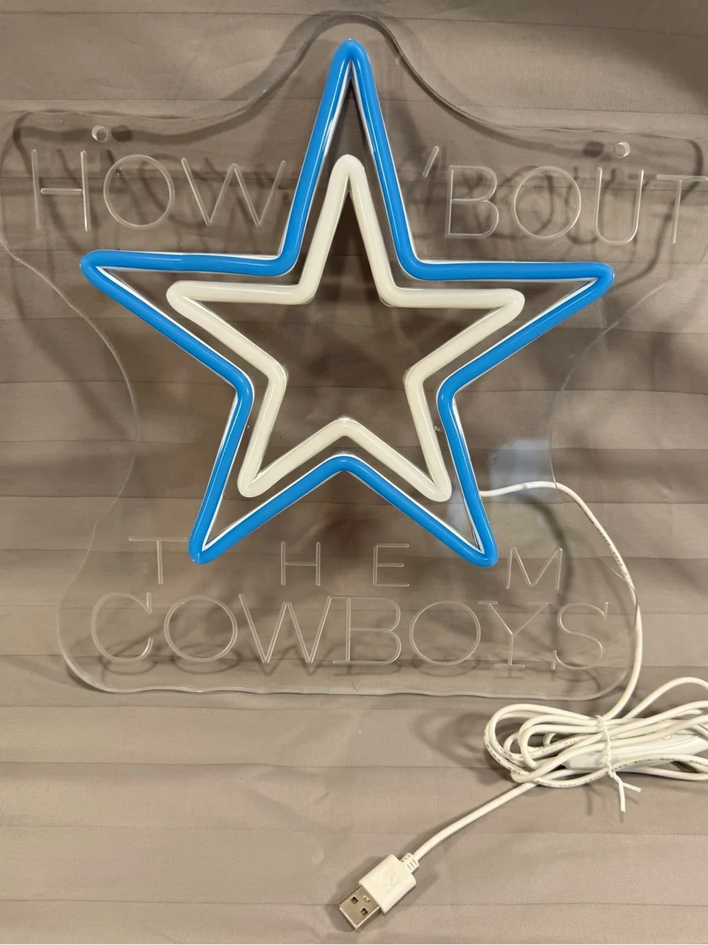 How 'Bout Them Cowboys Star LED Sign